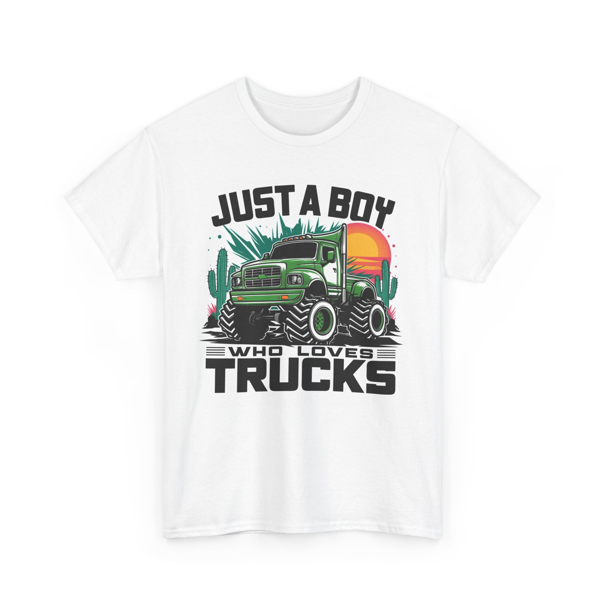 Just a Boy Who Loves Trucks Unisex Heavy Cotton Tee